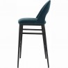 Moe's Home Collection Roger Bar Stool - Teal Velvet - Side - Moe's Home Collection Roger Bar Stool - Teal Velvet - Side