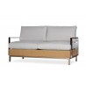Elements Settee With Stainless Steel Arms And Back - Angled - Elements Settee With Stainless Steel Arms And Back - Angled