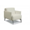Eros Chair In Leather Light Grey - Eros Chair In Leather Light Grey