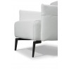 Eros Chair In Leather White - Side Edge - Eros Chair In Leather White - Side Edge