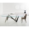 Esse Dining Table In Bronze & Titanium Base with Glass Top - Esse Dining Table In Bronze & Titanium Base with Glass Top