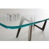 Esse Dining Table In Bronze & Titanium Base with Glass Top - Esse Dining Table In Bronze & Titanium Base with Glass Top