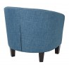 Ethan Tub Chair in Blue Denim Fabric - Back - Ethan Tub Chair in Blue Denim Fabric - Back