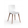 Evalyn Chair With All White Seat In Walnut - Front - Evalyn Chair With All White Seat In Walnut - Front