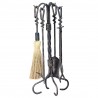 Mr. Bar-B-Q UniFlame® 5 Piece Antique Rust Finish Wrought Iron Toolset with Ring/Twist Handles