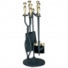 Mr. Bar-B-Q UniFlame® 5 Piece Polished Brass & Black Finish Stove Set with Ball Handles
