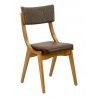 European Beechwood Wood Dining Chair - Dark Brown - Front - European Beechwood Wood Dining Chair - Dark Brown - Front