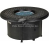 48" Windsor Series Round Fire Table With Built-In Burner Accessory - Lid Opened