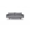Innovation Living Frode Sofa In Twist Granite Upholstered Arms and Dark Wood Legs - Front View - Innovation Living Frode Sofa In Twist Granite Upholstered Arms and Dark Wood Legs - Front View