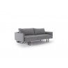 Innovation Living Frode Sofa In Twist Granite Upholstered Arms and Dark Wood Legs - Angled - Innovation Living Frode Sofa In Twist Granite Upholstered Arms and Dark Wood Legs - Angled