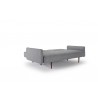Innovation Living Frode Sofa In Twist Granite Upholstered Arms and Dark Wood Legs- Angled and Opened - Innovation Living Frode Sofa In Twist Granite Upholstered Arms and Dark Wood Legs- Angled and Opened