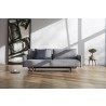 Innovation Living Frode Sofa In Twist Granite Upholstered Arms and Dark Wood Legs - Front - Innovation Living Frode Sofa In Twist Granite Upholstered Arms and Dark Wood Legs - Front