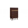 Azara Five Drawer Chest - Side Angled - Azara Five Drawer Chest - Side Angled