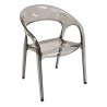 Polypropylene Shell With Aluminum Legs Side Chair - GOSSIP - Smoke Gray - Polypropylene Shell With Aluminum Legs Side Chair - GOSSIP - Smoke Gray