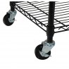Garment Rack with Adjustable Shelves with Hooks - Black - Wheel Close-Up - Garment Rack with Adjustable Shelves with Hooks - Black - Wheel Close-Up