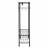 Garment Rack with Adjustable Shelves with Hooks - Black - Side - Garment Rack with Adjustable Shelves with Hooks - Black - Side