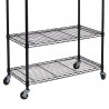 Garment Rack with Adjustable Shelves with Hooks - Black - Leg - Garment Rack with Adjustable Shelves with Hooks - Black - Leg