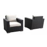Solana Wicker Club Chair With Cushions - Front and Back - Solana Wicker Club Chair With Cushions - Front and Back
