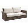 Coronado Wicker Loveseat With Cushions In Canvas Antique Beige With Canvas Cocoa Welt - Coronado Wicker Loveseat With Cushions In Canvas Antique Beige With Canvas Cocoa Welt