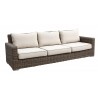 Coronado Wicker Sofa With Cushions In Canvas Antique Beige With Canvas Cocoa Welt - Coronado Wicker Sofa With Cushions In Canvas Antique Beige With Canvas Cocoa Welt