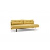 Recast Sofa in Soft Mustard With Dark Wood Legs - Angled View - Recast Sofa in Soft Mustard With Dark Wood Legs - Angled View