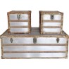 Steamer Trunk Coffee And Side Tables Set - Steamer Trunk Coffee And Side Tables Set