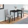 Dining Set - 3pcs Set / Black / Grey Linen Parson Chairs - Dining Set - 3pcs Set / Black / Grey Linen Parson Chairs