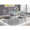 Dining Set - 5pcs Set / Silver / Frosted Tempered Glass - Dining Set - 5pcs Set / Silver / Frosted Tempered Glass