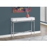 Accent Table - 42"L / Glossy White / Chrome Hall Console - Accent Table - 42"L / Glossy White / Chrome Hall Console