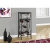 Black Metal Wine Bottle And Glass Rack