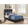 Bed - Twin Size / Dark Brown Leather-look Fabric - Bed - Twin Size / Dark Brown Leather-look Fabric