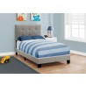 Bed - Twin Size Grey Linen - Bed - Twin Size Grey Linen