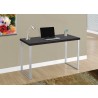 Computer Desk - 48"l / Cappuccino / Silver Metal - Computer Desk - 48"l / Cappuccino / Silver Metal