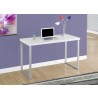 Computer Desk - 48"l / White / Silver Metal - Computer Desk - 48"l / White / Silver Metal
