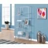 Bookcase - 72"h / Silver Metal With Tempered Glass - Bookcase - 72"h / Silver Metal With Tempered Glass