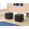 Ottoman - 2pcs Set / Juvenile / Dark Brown Leather-look - Ottoman - 2pcs Set / Juvenile / Dark Brown Leather-look