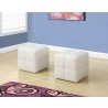 Ottoman - 2pcs Set / Juvenile / White Leather-look - Ottoman - 2pcs Set / Juvenile / White Leather-look