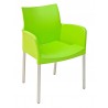 Polypropylene Shell With Aluminum Legs Side Chair - ICE-A - Leaf - Polypropylene Shell With Aluminum Legs Side Chair - ICE-A - Leaf