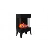 Amantii Cube 2025WM Electric Fireplace - Orage Flame - Angled View - Amantii Cube 2025WM Electric Fireplace - Orage Flame - Angled View