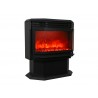 Sierra Flame 34" Wall Mount / Flush Mount Fireplace - Orange Flame and Sable Media - Angled View - Sierra Flame 34" Wall Mount / Flush Mount Fireplace - Orange Flame and Sable Media - Angled View