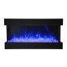 40" 3 Sided Glass Electric Fireplace Built-in Only - Blue Flame - 40" 3 Sided Glass Electric Fireplace Built-in Only - Blue Flame