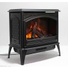 Sierra Flame E-50/E-70 Cast Iron Freestand Electric Fireplace - Orange Flame - Angled View - Sierra Flame E-50/E-70 Cast Iron Freestand Electric Fireplace - Orange Flame - Angled View