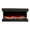 Amantii 50" Unit - 10 5/8" In Depth 3 Sided Glass Fireplace - Red Flame Front - Amantii 50" Unit - 10 5/8" In Depth 3 Sided Glass Fireplace - Red Flame Front