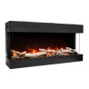 Amantii 50" Unit - 10 5/8" In Depth 3 Sided Glass Fireplace - Red Flame Angled - Amantii 50" Unit - 10 5/8" In Depth 3 Sided Glass Fireplace - Red Flame Angled
