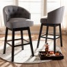 Baxton Studio Theron Swivel Bar Stool - Set of 2 - Grey - Baxton Studio Theron Swivel Bar Stool - Set of 2 - Grey