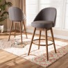 Baxton Studio Carra Swivel Bar Stool - Set of 2 - Grey - Baxton Studio Carra Swivel Bar Stool - Set of 2 - Grey