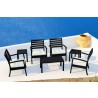 Artemis XL Club Seating Set 7 Piece with Sunbrella® Cushions - Black Lifestyle - Artemis XL Club Seating Set 7 Piece with Sunbrella® Cushions - Black Lifestyle