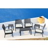Artemis XL Club Seating Set 7 Piece with Sunbrella® Cushions - Dark Gray Lifestyle - Artemis XL Club Seating Set 7 Piece with Sunbrella® Cushions - Dark Gray Lifestyle