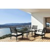 Artemis XL Club Seating Set 7 Piece with Sunbrella® Cushions - Black Lifestyle 2 - Artemis XL Club Seating Set 7 Piece with Sunbrella® Cushions - Black Lifestyle 2
