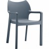 Diva Resin Outdoor Dining Arm Chair Dark Gray - Diva Resin Outdoor Dining Arm Chair Dark Gray